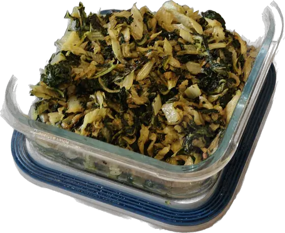 Blettes sautées dans une boîte en verre
